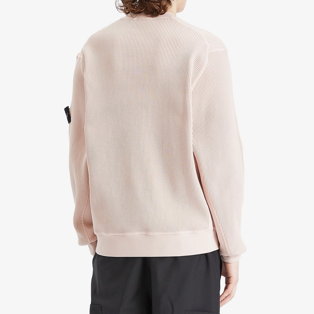 Stone Island Men's Waffle Crew Neck Sweatshirt Antique Rose